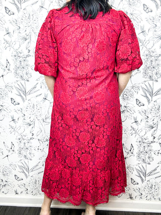 Crimson Lace Midi