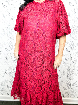 Crimson Lace Midi