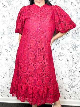Crimson Lace Midi