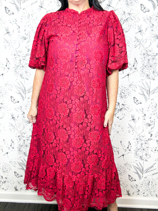 Crimson Lace Midi