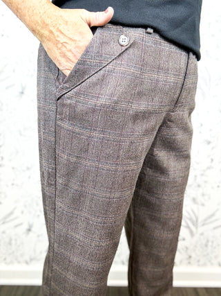 Avery High Rise Plaid Straight Leg Trouser