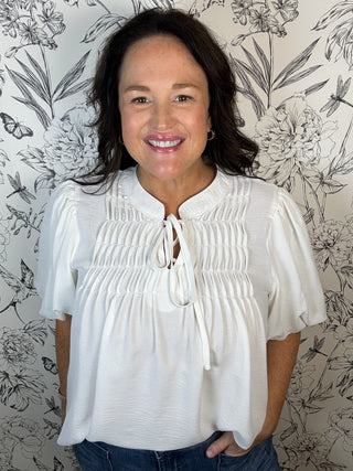 Heirloom Pintuck Blouse in Curvy