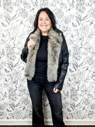 Aspen Frost Faux Fur Leather Jacket