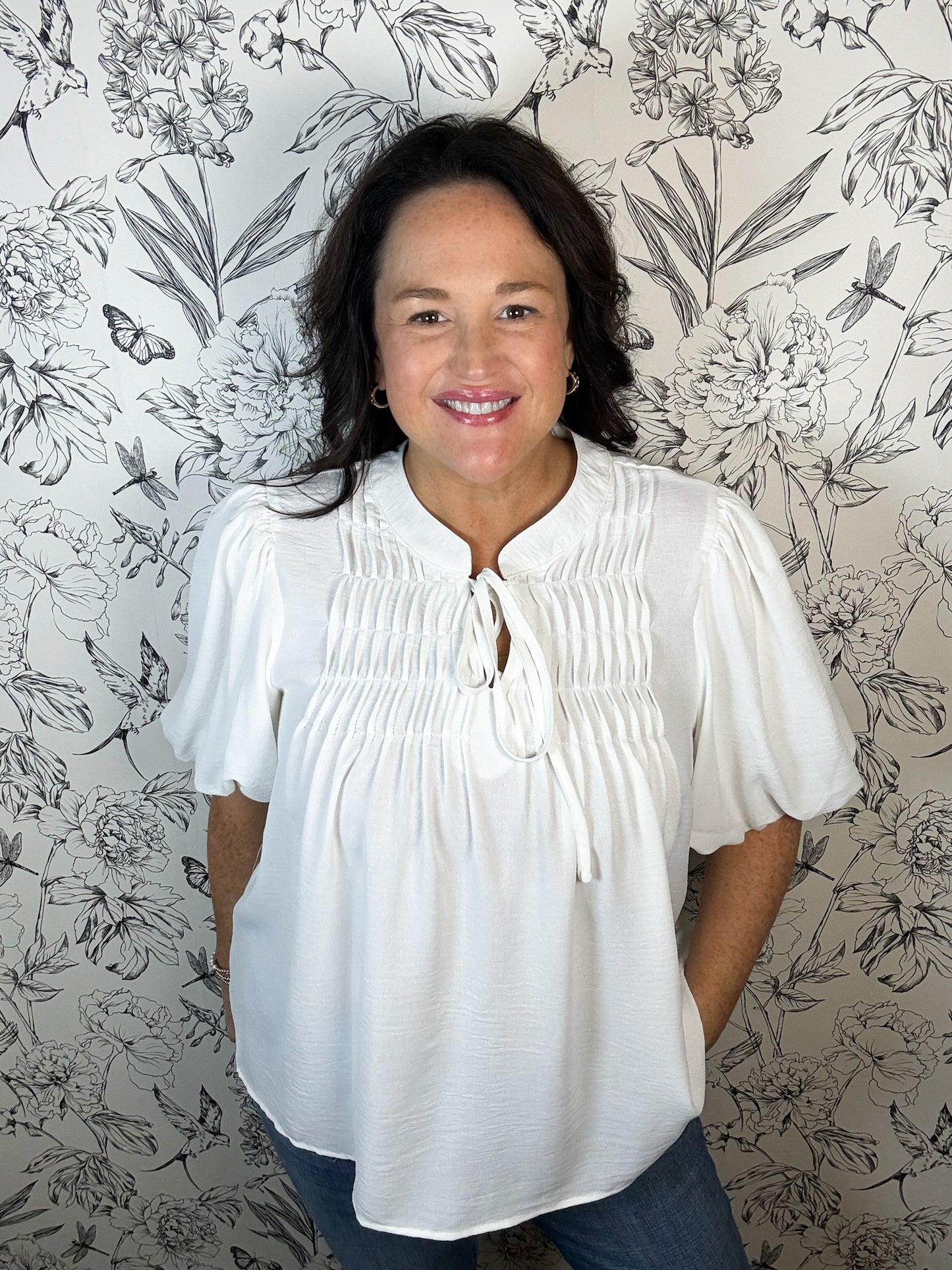 Heirloom Pintuck Blouse in Curvy