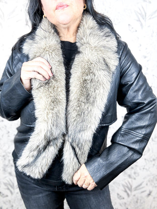Aspen Frost Faux Fur Leather Jacket