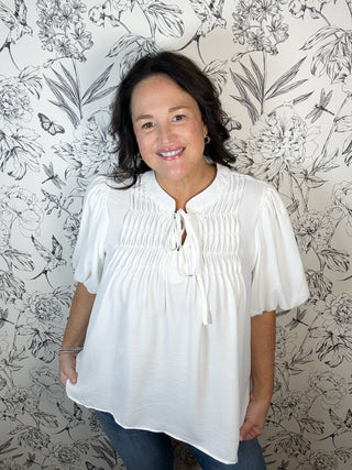 Heirloom Pintuck Blouse in Curvy