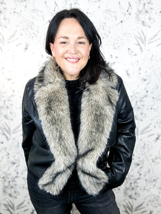 Aspen Frost Faux Fur Leather Jacket