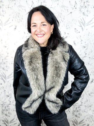 Aspen Frost Faux Fur Leather Jacket