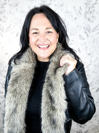 Aspen Frost Faux Fur Leather Jacket