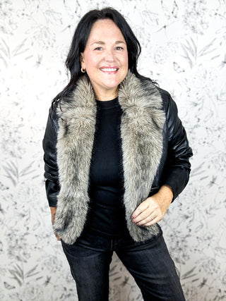 Aspen Frost Faux Fur Leather Jacket