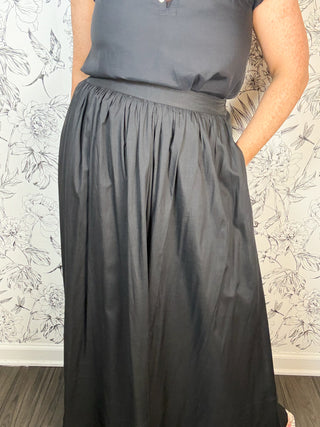 black full circle midi skirt ELAN