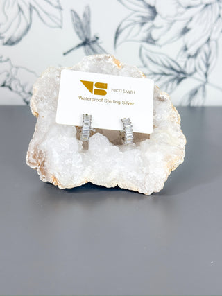 Esther Silver Diamond Hoops