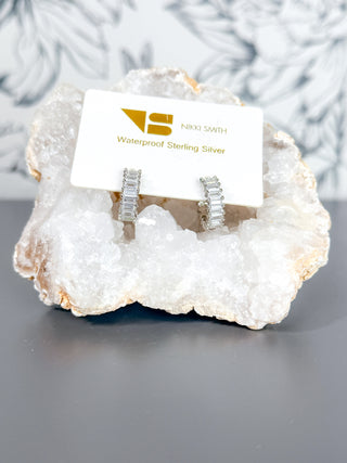 Esther Silver Diamond Hoops