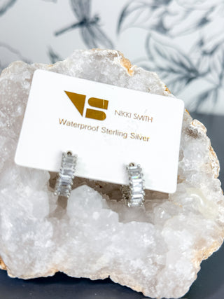 Esther Silver Diamond Hoops