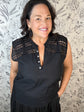 black lace shell tank ELAN