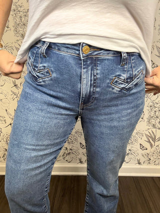 Kelsey Faux V-Welt Pockets