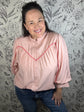 pink piped top with yoke FATE