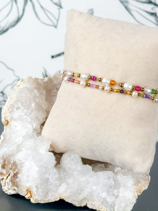 Freshwater Pearl Stretch Beaded Bracelet