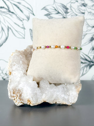 Freshwater Pearl Stretch Beaded Bracelet