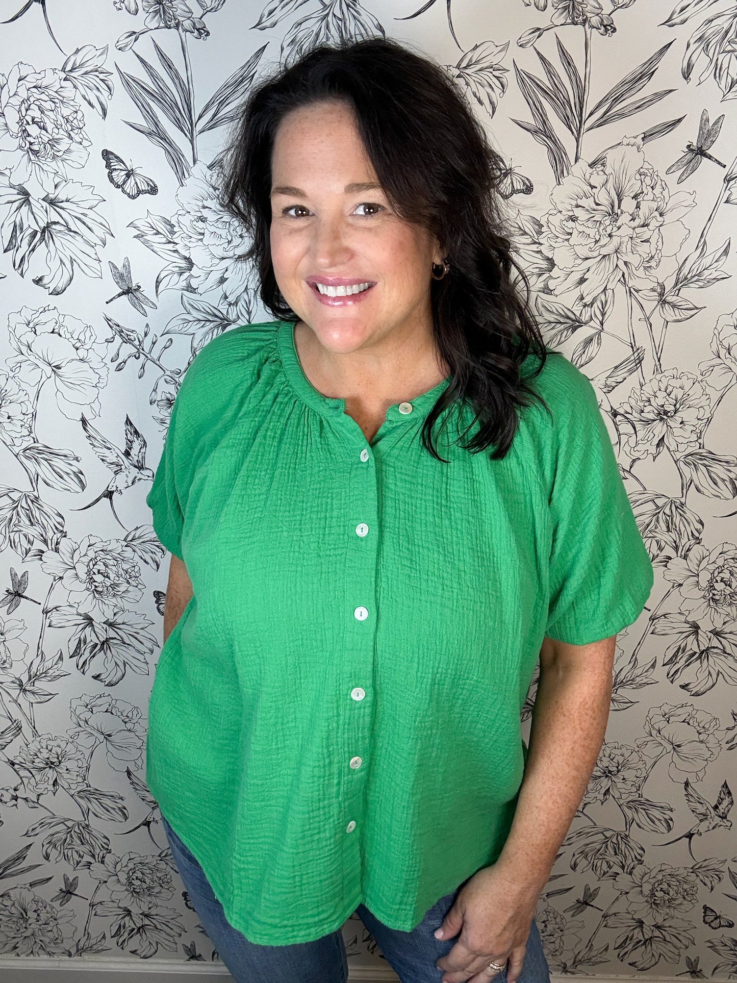 Clover Coast Gauze Top