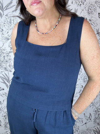 Charli Linen Tank | Eclipse