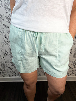 linen drawstring shorts KUT FROM THE KLOTH MINT