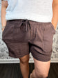 Katana Linen Short in Chocolate