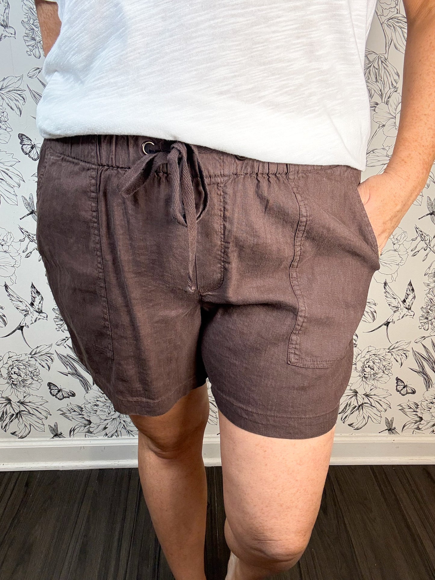 Katana Linen Short in Chocolate