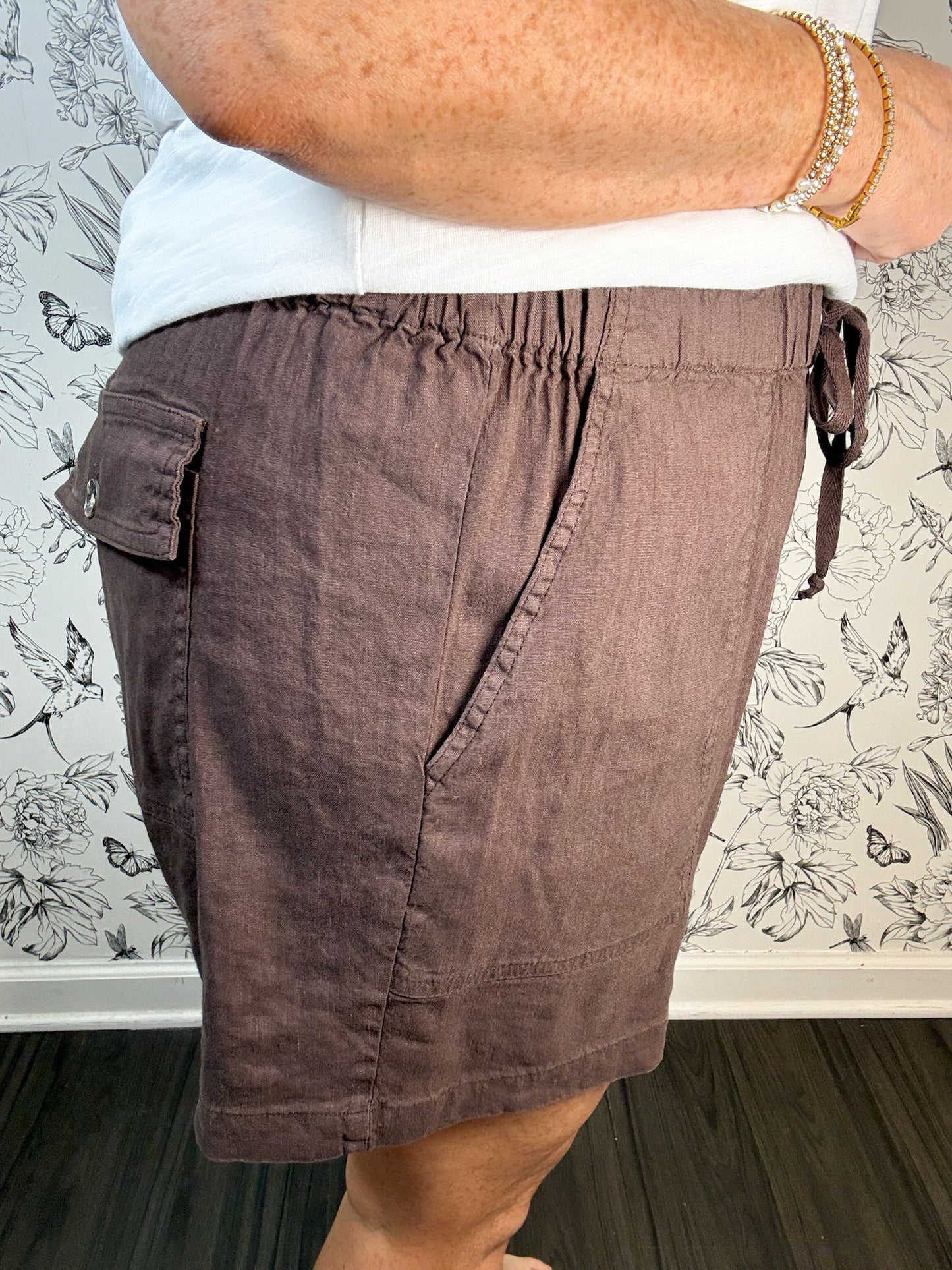 Katana Linen Short in Chocolate