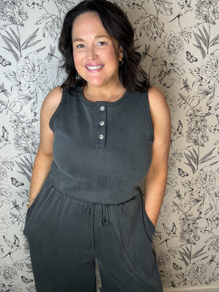 Black modal travel jumpsuit ELLE GREY
