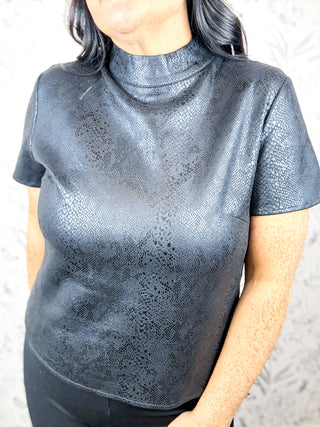 Claudia Suede Snake Blouse