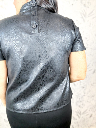 Claudia Suede Snake Blouse