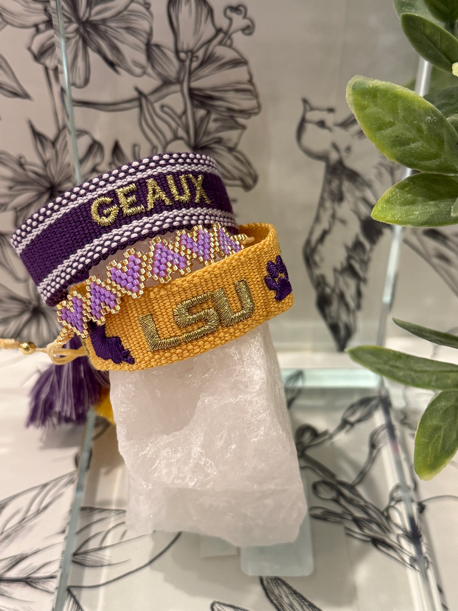 LSU Charm Tassle Bracelet - Best & Co. Boutique