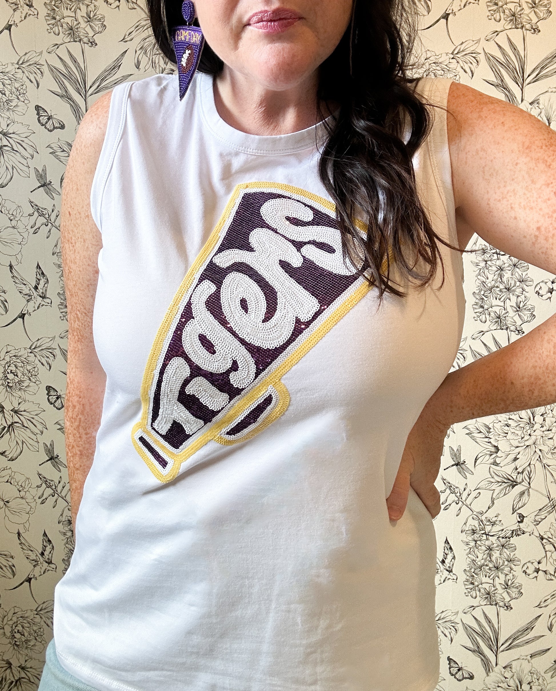 The Haleigh Sequin Tiger Tank - Best & Co. Boutique