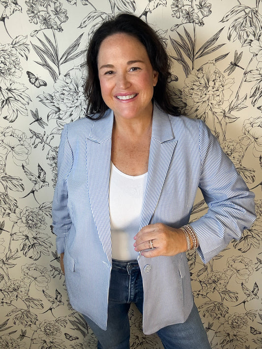 Seersucker Blazer Skies are Blue