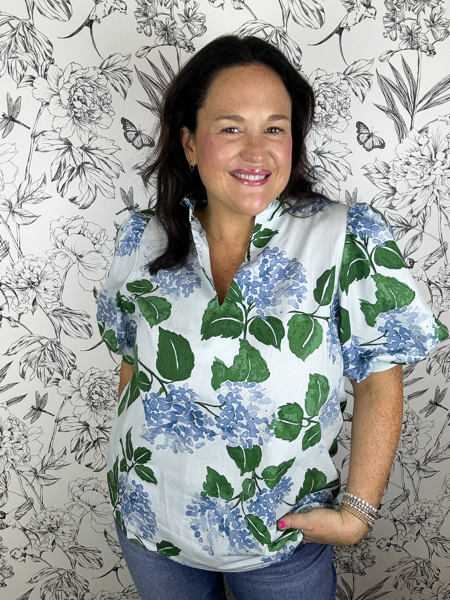 Mira Hydrangea Blouse