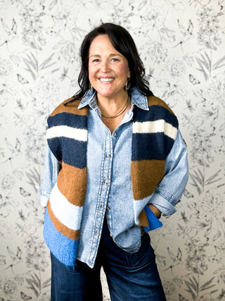 Heritage Stripe Shawl Collar Cardigan