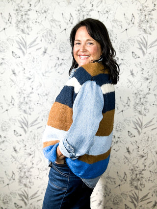 Heritage Stripe Shawl Collar Cardigan