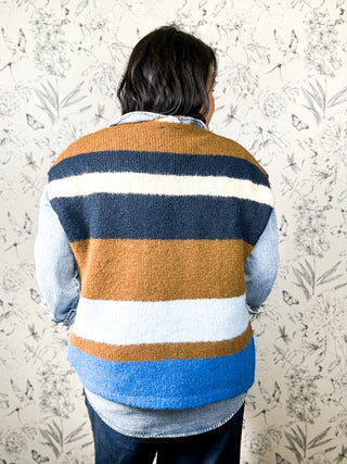 Heritage Stripe Shawl Collar Cardigan