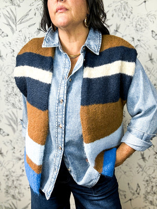 Heritage Stripe Shawl Collar Cardigan