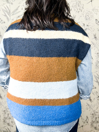 Heritage Stripe Shawl Collar Cardigan