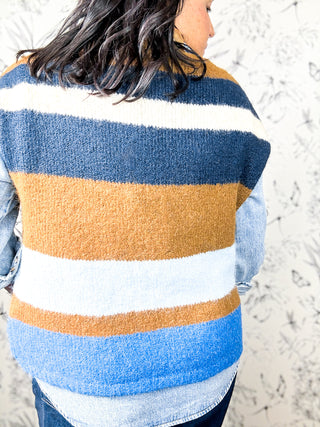 Heritage Stripe Shawl Collar Cardigan