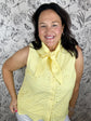 yellow tie sleeveless eyelet blouse ENTRO