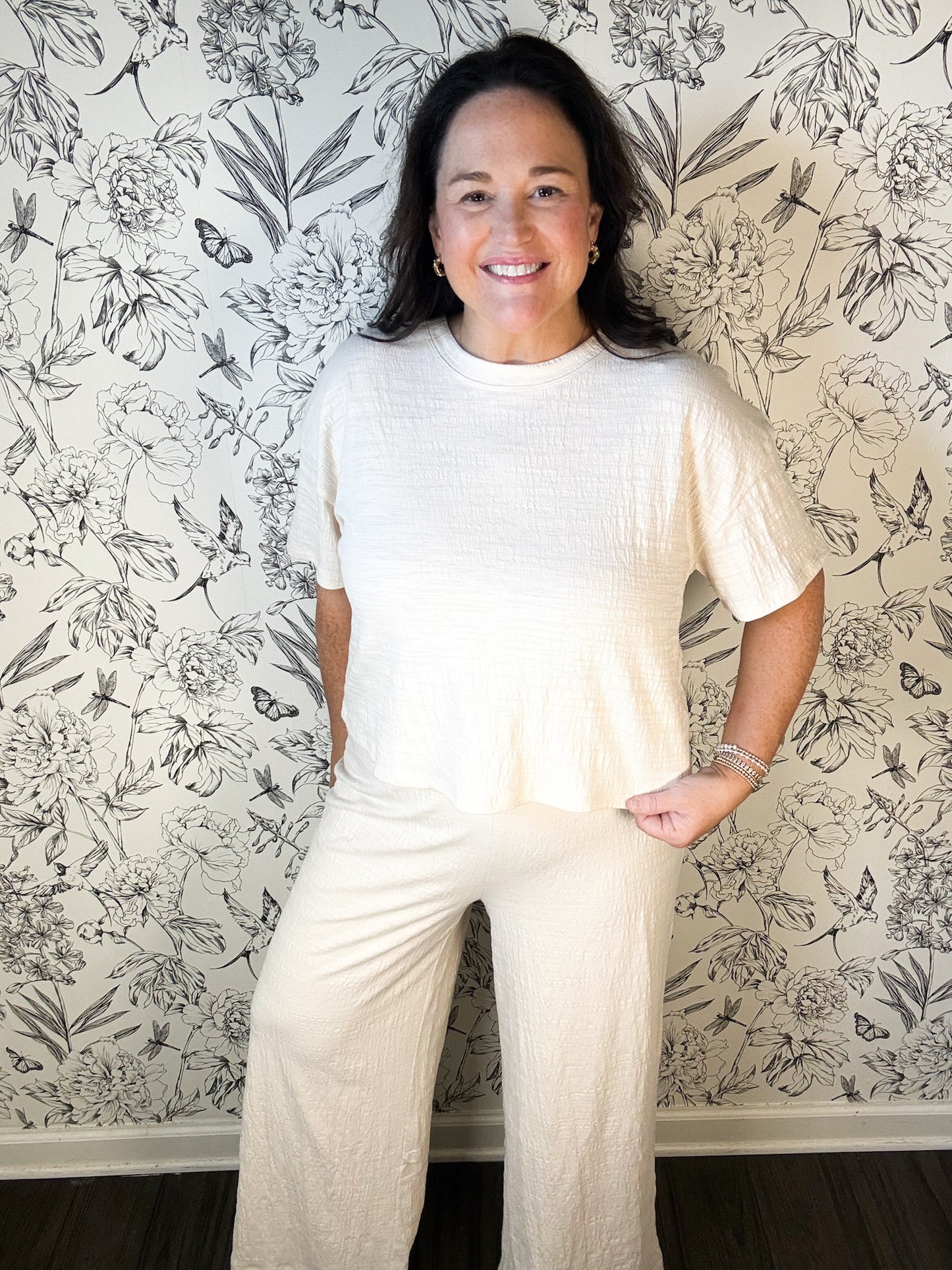 Sway Cropped Slub Tee | Whisper White