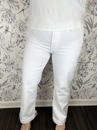 Kelsey Ankle Flare | White Twill