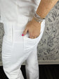 Kelsey Ankle Flare | White Twill