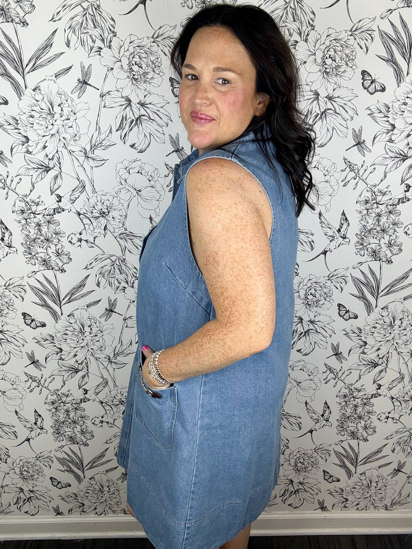 Saddle Up Horsebit Denim Mini Dress