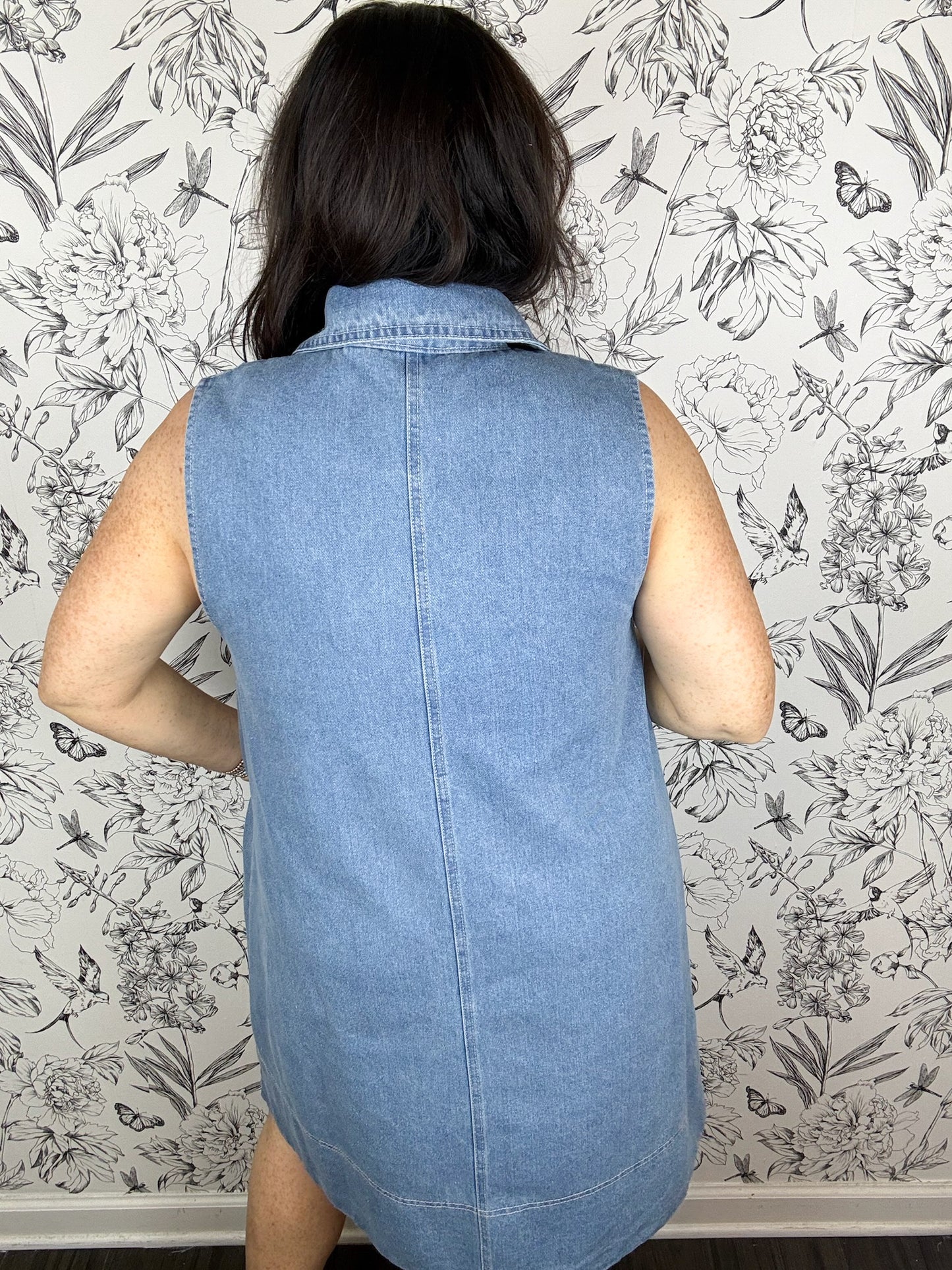 Saddle Up Horsebit Denim Mini Dress