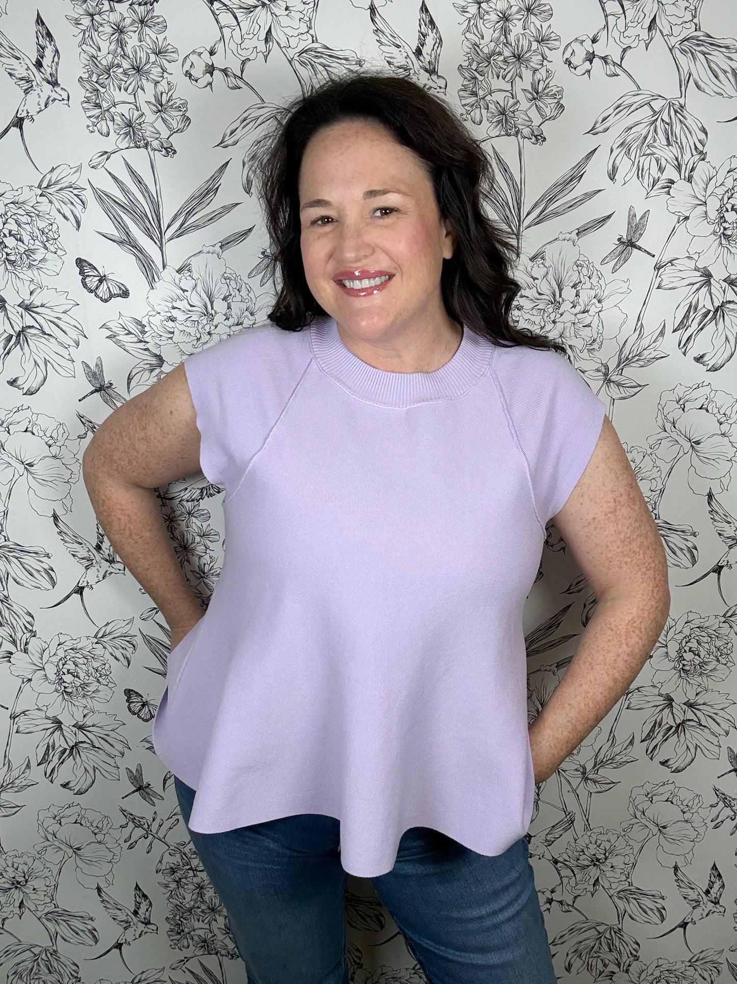lavender knit swing top ENTRO