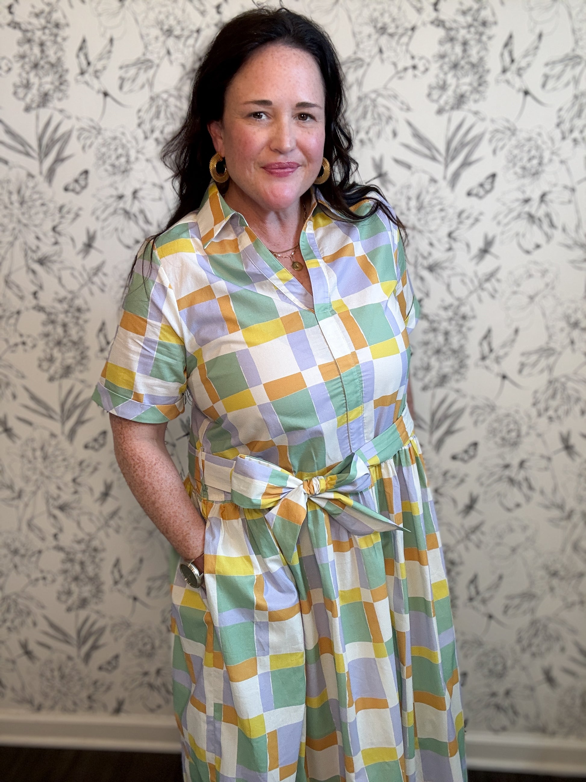The Jenny Lynn Abstract Belted Midi Dress - Best & Co. Boutique